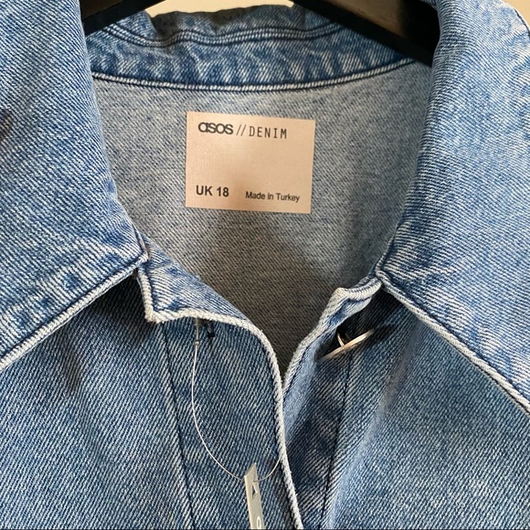 Western denim mini dress w puff sleeve! Tall, NWT - Picture 3 of 7